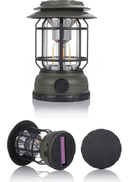 USB Şarjlı LED Kamp Lambası - Bluetooth Müzik Çalar, El Feneri ve Cep Telefonu Şarj Cihazı modelleri