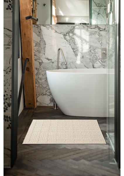 Sakura SK003A Doğal Pamuk 2'li Banyo Paspas Seti 60X90 60X50CM Kaymaz Taban Makinada Yıkanabilir indirimleri