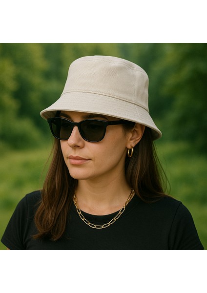 Unisex Bucket Şapka - Pamuk Kumaş Günlük Yazlık Kova Balıkçı Şapka