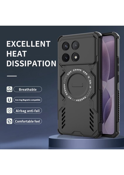 Xiaomi Redmi K70E Manyetik Telefon Kılıfı, Güçlü Manyetik Isı Dağılımı Telefon Kılıfı Kapağı Xiaomi Redmi K70E (Yurt Dışından) modelleri