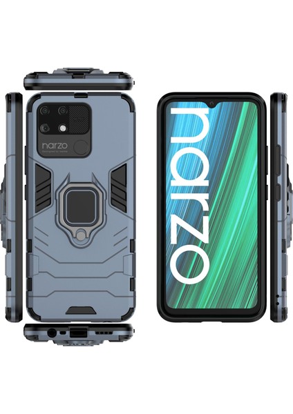 Oppo Realme Narzo 30A Darbeye Dayanıklı Telefon Kılıfı ve Yüzük Tutucu (Yurt Dışından) modelleri