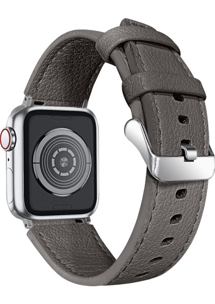 Apple Watch Series 10 46MM / Ultra 2 / Ultra 49MM Üst Katman Inek Derisi Gerçek Deri Ayarlanabilir Kayış (Yurt Dışından)