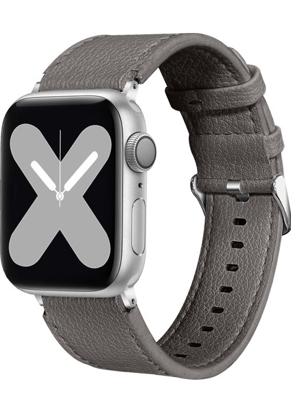 Apple Watch Series 10 46MM / Ultra 2 / Ultra 49MM Üst Katman Inek Derisi Gerçek Deri Ayarlanabilir Kayış (Yurt Dışından)