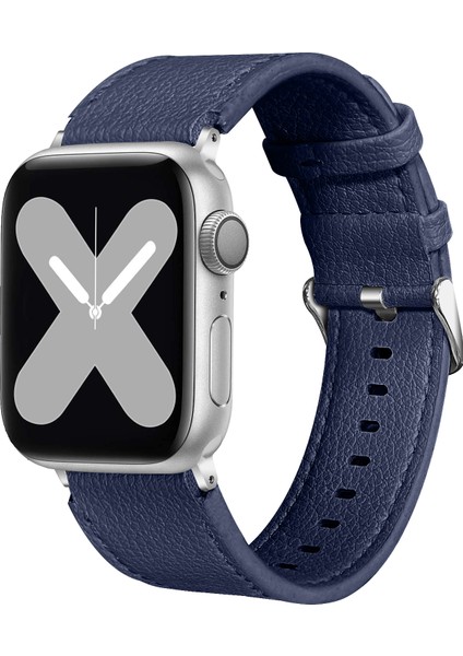 Apple Watch Series 10 46MM / Ultra 2 / Ultra 49MM Üst Katman Inek Derisi Gerçek Deri Ayarlanabilir Kayış (Yurt Dışından)