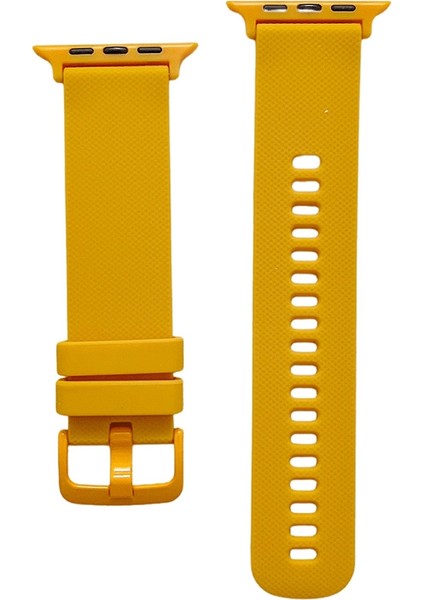 Apple Watch Series 10 46MM / Ultra 2 / Ultra 49MM Dokulu Silikon Saat Kayışı (Yurt Dışından)