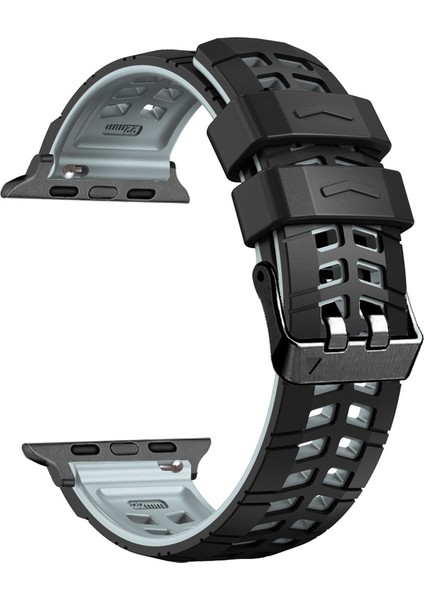 Apple Watch Series 10 46MM / Ultra 2 / Ultra 49MM Çift Renkli Silikon Saat Kayışı (Yurt Dışından)