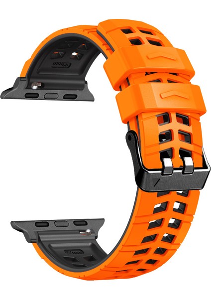 Apple Watch Series 10 46MM / Ultra 2 / Ultra 49MM Çift Renkli Silikon Saat Kayışı (Yurt Dışından)