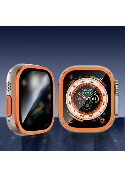 Apple Watch Ultra 49MM / Ultra 2 49MM Alüminyum Alaşımlı Saat Kılıfı ve Casusluk Önleyici Temperli Cam Filmi (Yurt Dışından) fiyatları