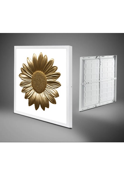 Gold Papatya Avize, 60X60 Kare Modern LED Tavan Aydınlatma, 60WATT Beyaz Işık Avize, Ev Tavan Lamba fırsatları