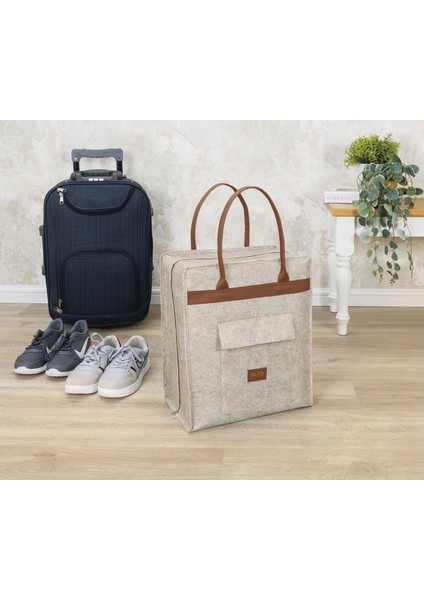Deri Kulplu Ayakkabı Seyahat Çantası 04263