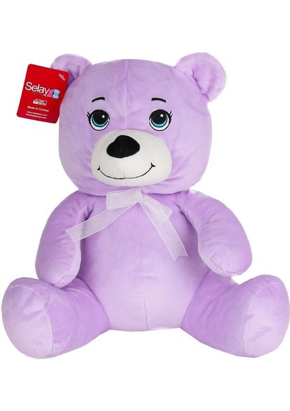 1022L Göbekli Peluş Ayı 28 cm Lila -Selay Oyuncak