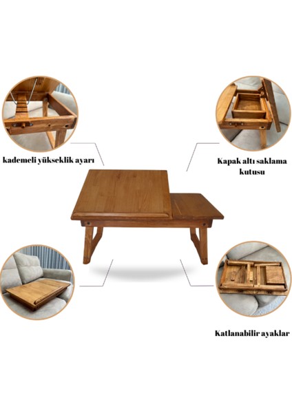 Ahşap Kuran-I Kerim Rahlesi - Ergonomik, Katlanabilir ve Ayarlanabilir Masaüstü Tasarım ile Konforlu Kitap Okuma