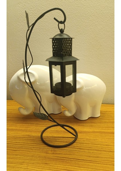 Respira Metal Dekoratif Ayaklı Askılı Fener Mumluk Siyah modelleri