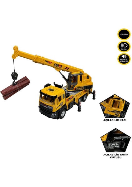 XX992-02AB Çek Bırak Işıklı ve Sesli Kule Vinç 1:28