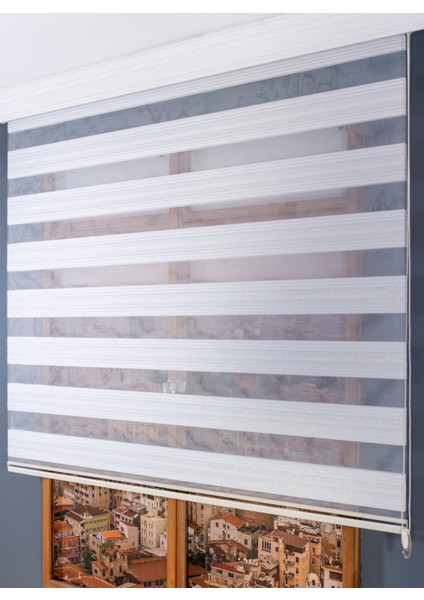 Simli Gold Zebra Stor Perde