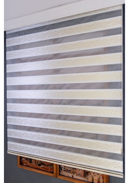 Gold Simli Zebra Perde