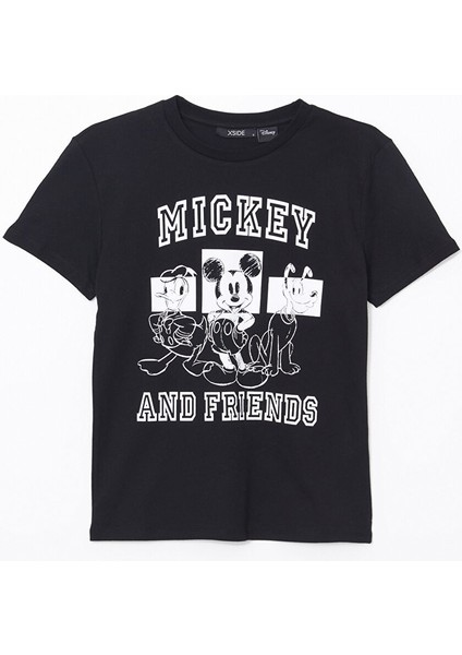 Yeni Sezon Bisiklet Yaka Mickey ve Arkadaslari Baskili Kadin Tisort - S5GV89Z8 indirimleri