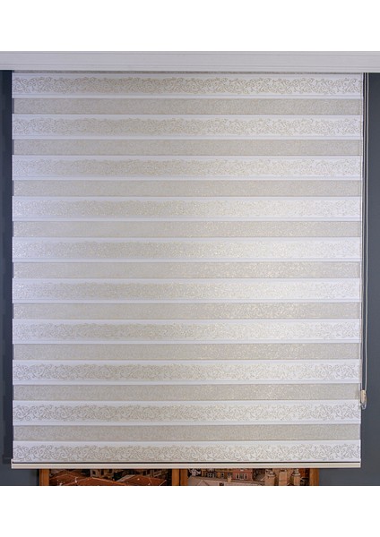Gold Simli Zebra Perde