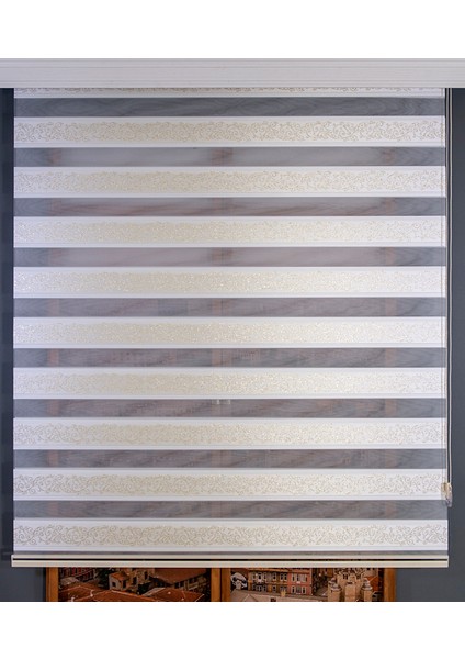 Gold Simli Zebra Perde
