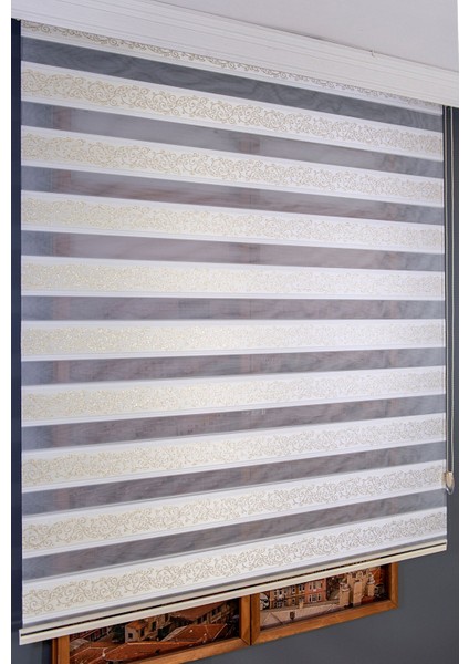 Gold Simli Zebra Perde