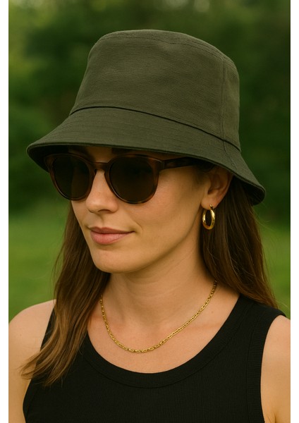 Unisex Bucket Şapka - Pamuk Kumaş Günlük Yazlık Kova Balıkçı Şapka