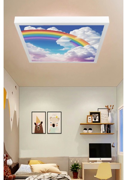 Çocuk Odası Gökkuşağı Avize, 60WATT LED Aydınlatma, Homojen,aydınlatma Beyaz Işık , 6400K, Modern fiyatları