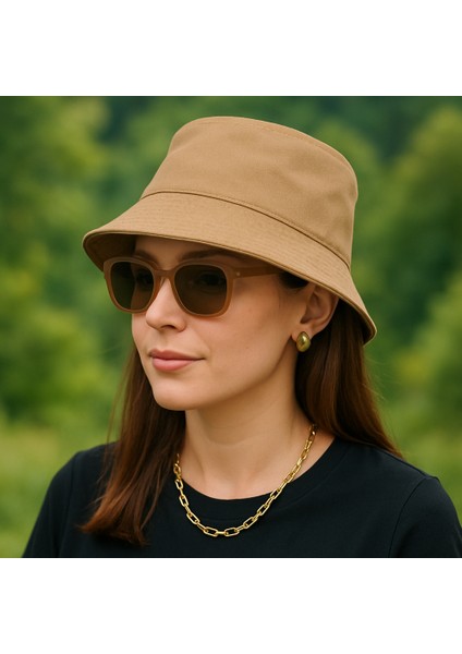 Unisex Bucket Şapka - Pamuk Kumaş Günlük Yazlık Kova Balıkçı Şapka