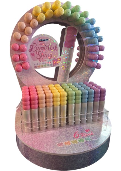 Lumistick Shiny 6 Renk Simli Fosforlu Kalem Seti