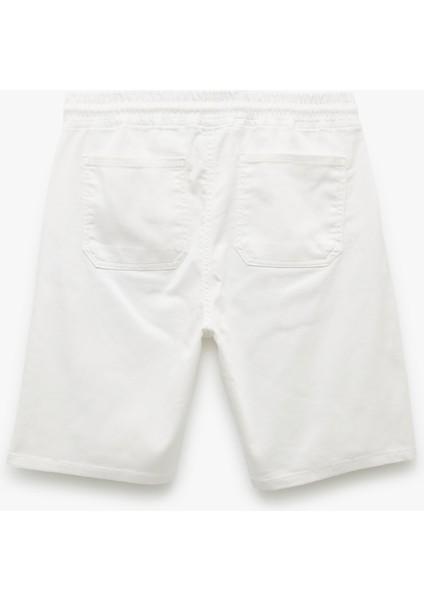 Yeni Sezon Beli Bağcıklı Cep Detaylı Bermuda Slim Fit Jean Şort