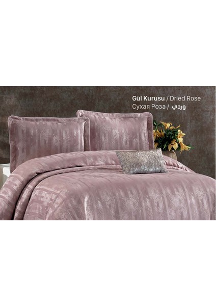 Çift Kişilik Yatak Örtüsü Riva Gül Kurusu