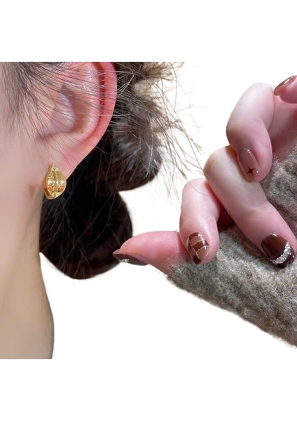 Niş Tasarım Metal Saplama Küpeler Moda Vintage Basit Moda Küpeler (Yurt Dışından)