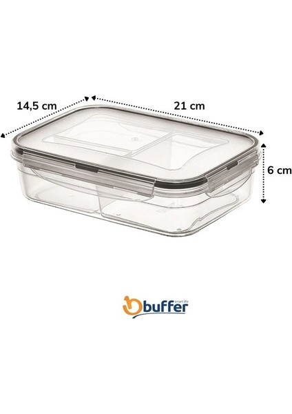 3 Bölmeli Kilitli Kapaklı 1 Litre Erzak Saklama Kabı LC-510 fırsatları