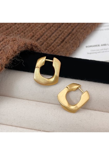 Niş Tasarım Metal Saplama Küpeler Moda Vintage Basit Moda Küpeler (Yurt Dışından)