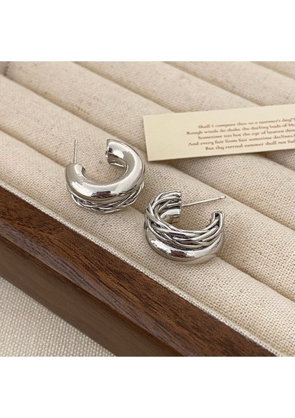 Niş Tasarım Metal Saplama Küpeler Moda Vintage Basit Moda Küpeler (Yurt Dışından)