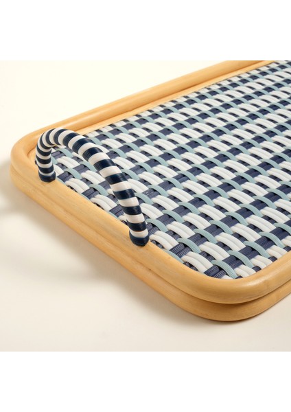 Java Sentetik Rattan Dekoratif Tepsi 51 cm Lacivert fırsatları