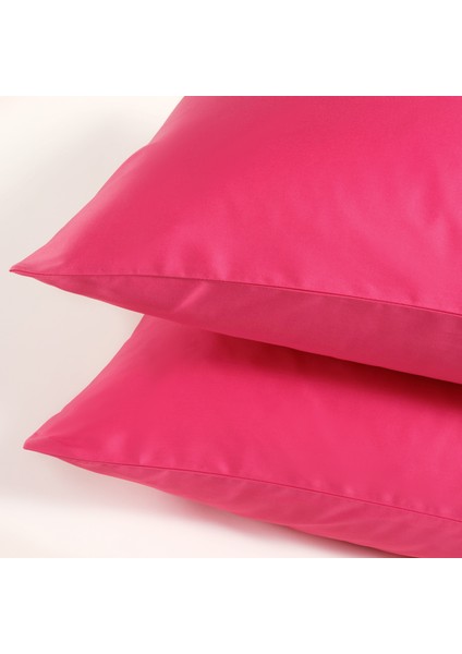 Solıd 300 Tc 2'li Pamuk Saten %100 Pamuk Saten Yastık Kılıfı 50X70 cm Fuşya fırsatları