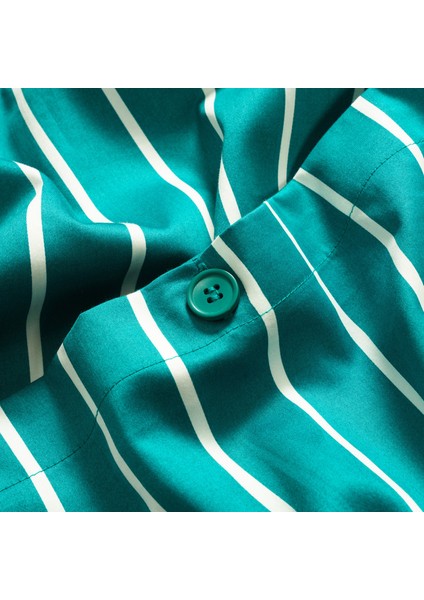 Solıd 300 Tc Geniş Çizgili Çift Kişilik Pamuk Saten Nevresim Seti 200X220 cm Koyu Yeşil indirimleri