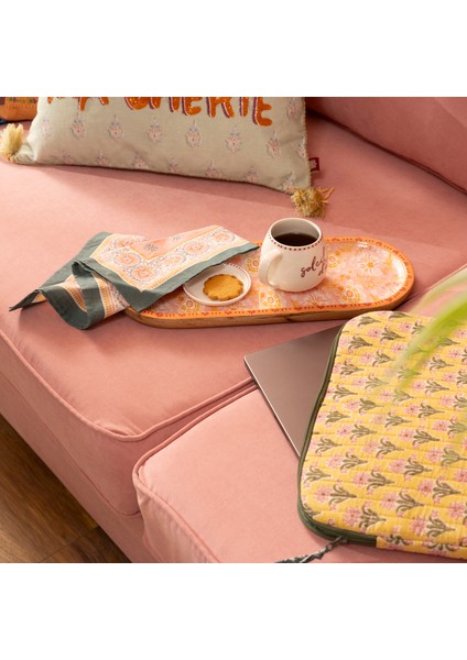 Lakrı Mango Ağacı Sunum Tahtası 45X18X2 cm Pembe