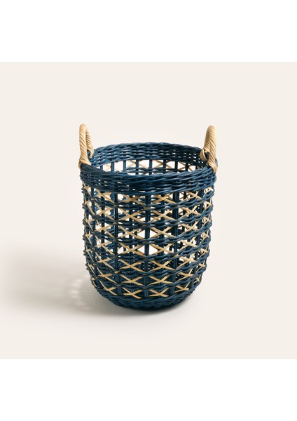 Java Rattan Sepet 34 cm Lacivert