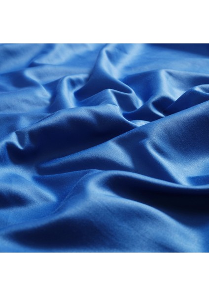 Solıd 300 Tc Çift Kişilik Pamuk Saten %100 Pamuk Saten Nevresim Seti 200X220 cm Koyu Mavi