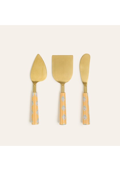 Rampur Çelik - Mango Ağacı Servis Seti 16X4 cm Sarı