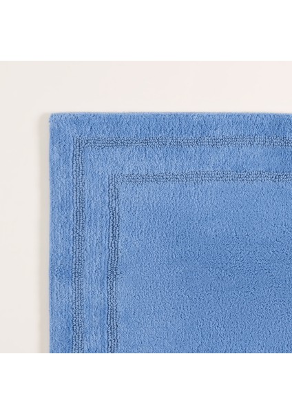 Solıd Çift Taraflı Pamuk %100 Pamuk Banyo Paspası 40X60 cm Mavi modelleri