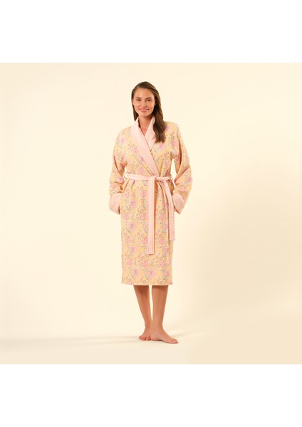 Tabea Şal Yaka Müslin Pamuk %100 Pamuk Bornoz - Koyu Pembe fiyatları