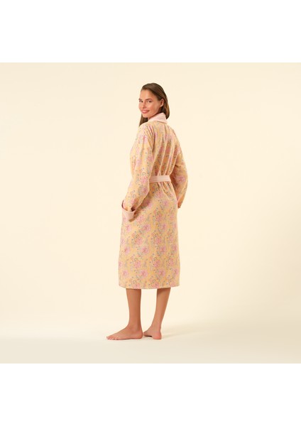 Tabea Şal Yaka Müslin Pamuk %100 Pamuk Bornoz - Koyu Pembe fırsatları