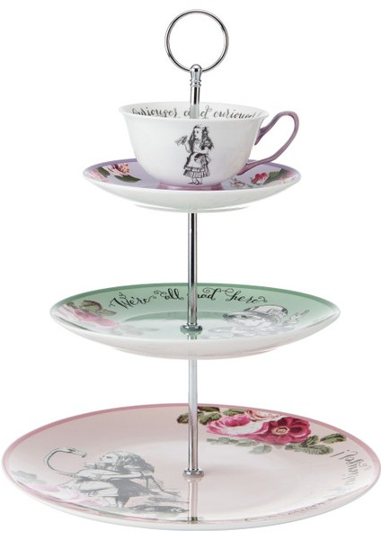 x V&a Alice In Wonderland Fine China Porselen Kek, Pasta Standı 27X34CM