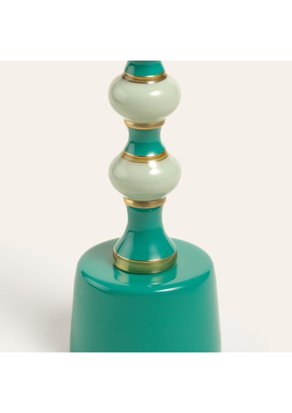 Nanpur Metal Şamdan 7X7X28 cm Yeşil