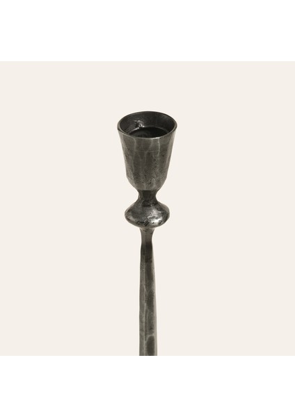Bıjnor Metal Şamdan 8X8X27 cm Gri