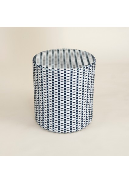 Java Rattan - Synthetıc Puf 40X40X45 cm Mavi