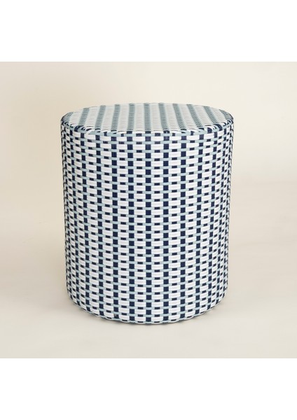 Java Rattan - Synthetıc Puf 40X40X45 cm Mavi