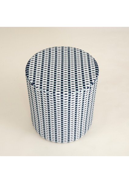 Java Rattan - Synthetıc Puf 40X40X45 cm Mavi